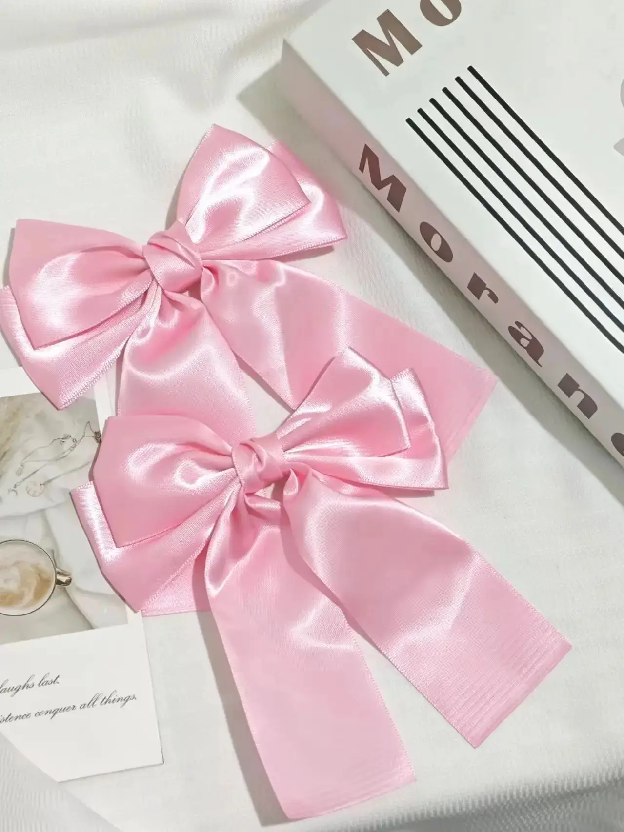 2pcs Fashion Multi colored solid color satin bow Hairgrips For Women Girls Party Hair Accessories