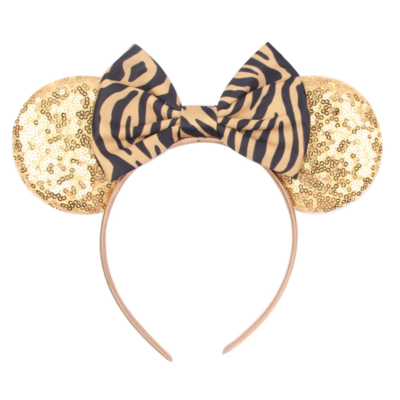 2026 Leopard Mouse Ears Headband Girls Cosplay Trendy 5"Bow Hairband Festival Birthday Party DIY Hair Accessories Gifts