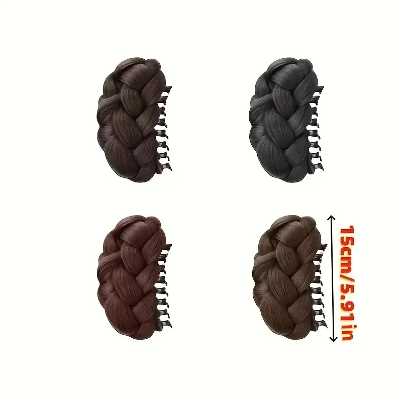 Elegant Synthetic Hair Bun Hairpiece Oval Claw Clip Design Women's High Bun Accessory Suitable for Daily Wear Hair Accessories