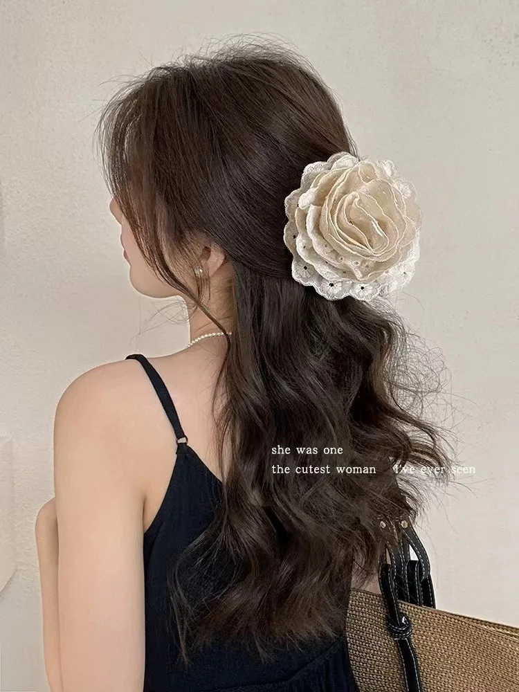 1 Pcs Ladies' Hair Claws Flower Sweet Fashionable Elegant Gentle Hair Grabs Simple Versatile Korean Hair Accessories For Girl