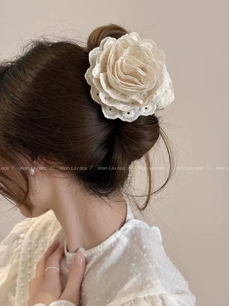 1 Pcs Ladies' Hair Claws Flower Sweet Fashionable Elegant Gentle Hair Grabs Simple Versatile Korean Hair Accessories For Girl