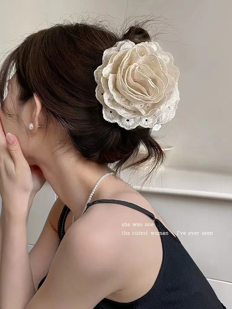 1 Pcs Ladies' Hair Claws Flower Sweet Fashionable Elegant Gentle Hair Grabs Simple Versatile Korean Hair Accessories For Girl