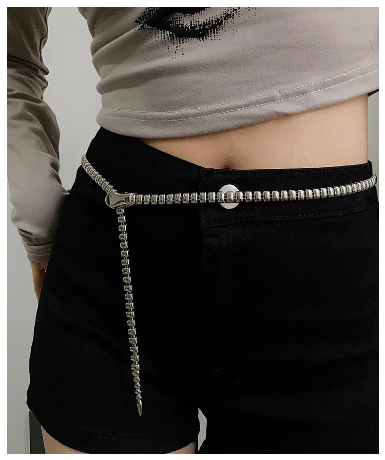 Retro Simple Metal Snake Waist Chain Personality Adjustable Chain Belt Dress Pants Waist Decoration Accessories