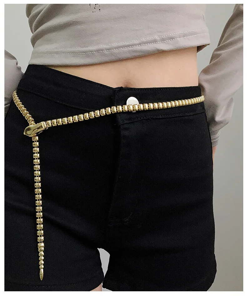 Retro Simple Metal Snake Waist Chain Personality Adjustable Chain Belt Dress Pants Waist Decoration Accessories