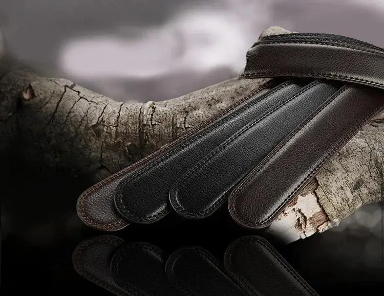 3.0cm 3.5cm Width Belt No Buckle Men Women Unisex PU Business Belt Without Automatic Buckle Waist Belts for Jeans