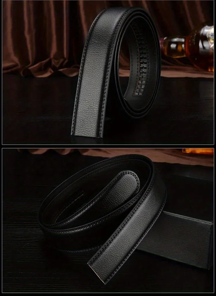 3.0cm 3.5cm Width Belt No Buckle Men Women Unisex PU Business Belt Without Automatic Buckle Waist Belts for Jeans
