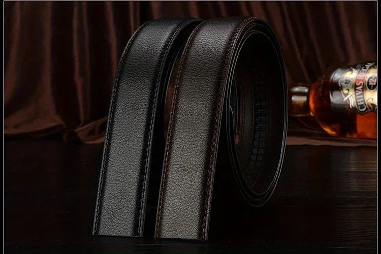 3.0cm 3.5cm Width Belt No Buckle Men Women Unisex PU Business Belt Without Automatic Buckle Waist Belts for Jeans