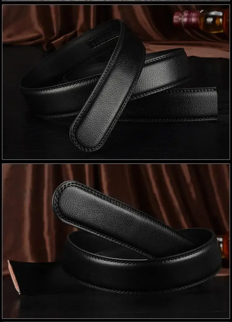 3.0cm 3.5cm Width Belt No Buckle Men Women Unisex PU Business Belt Without Automatic Buckle Waist Belts for Jeans