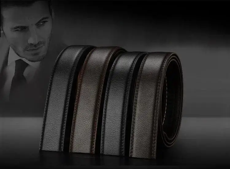 3.0cm 3.5cm Width Belt No Buckle Men Women Unisex PU Business Belt Without Automatic Buckle Waist Belts for Jeans