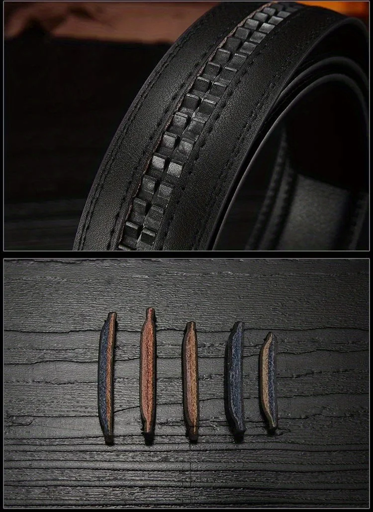 3.0cm 3.5cm Width Belt No Buckle Men Women Unisex PU Business Belt Without Automatic Buckle Waist Belts for Jeans