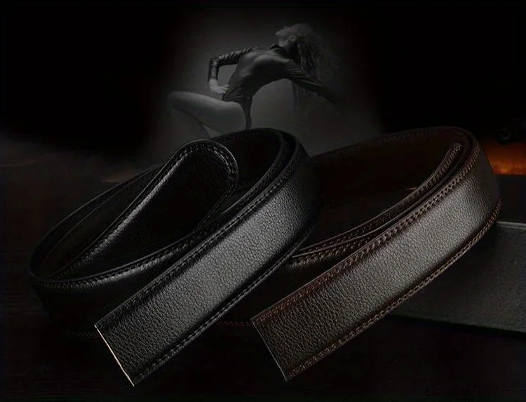 3.0cm 3.5cm Width Belt No Buckle Men Women Unisex PU Business Belt Without Automatic Buckle Waist Belts for Jeans