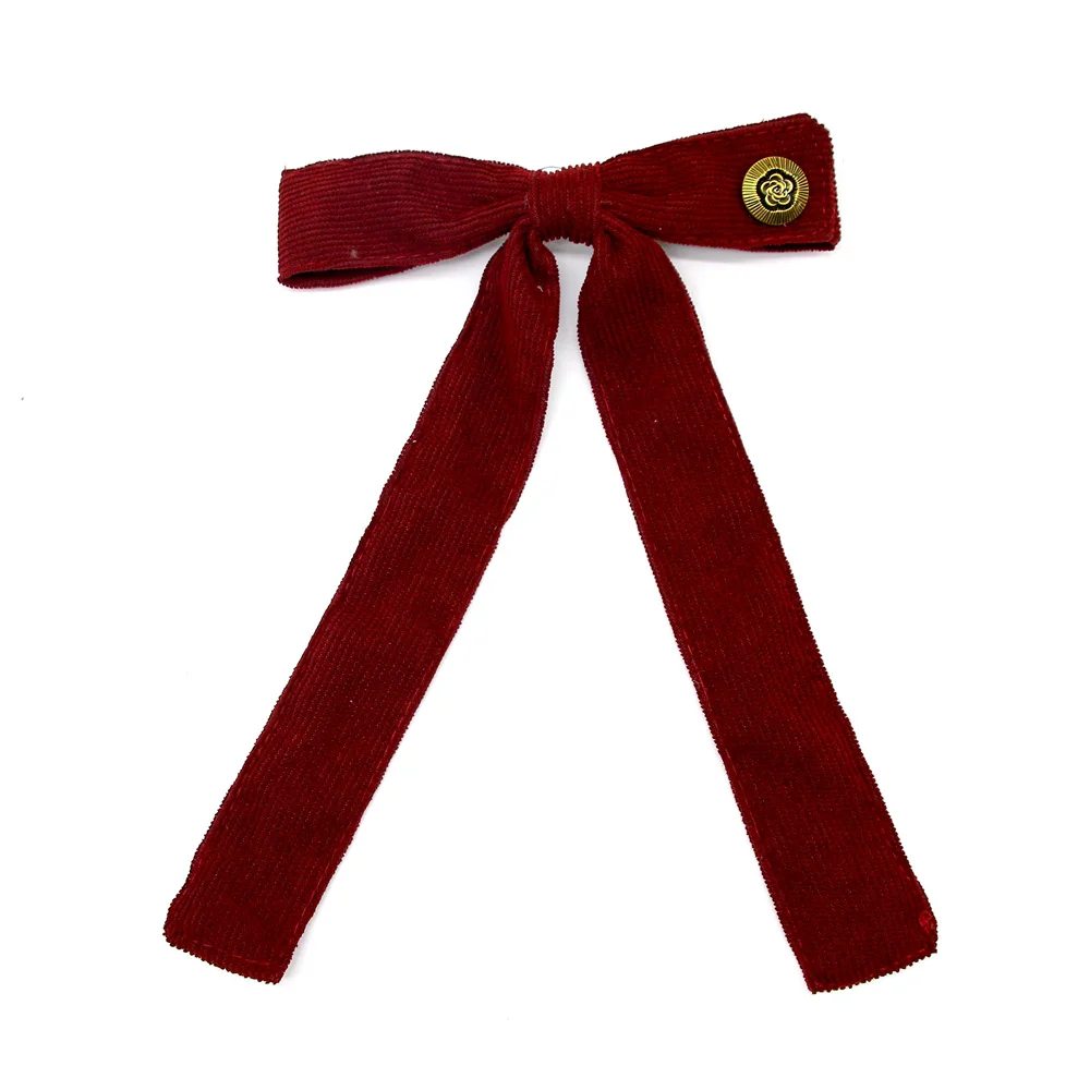 A5  Fashion Cordury Gold button Flat Band Large Hair headband Baby Mini clip Kids School Hair Accessories hairband