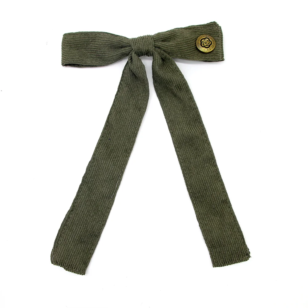 A5  Fashion Cordury Gold button Flat Band Large Hair headband Baby Mini clip Kids School Hair Accessories hairband