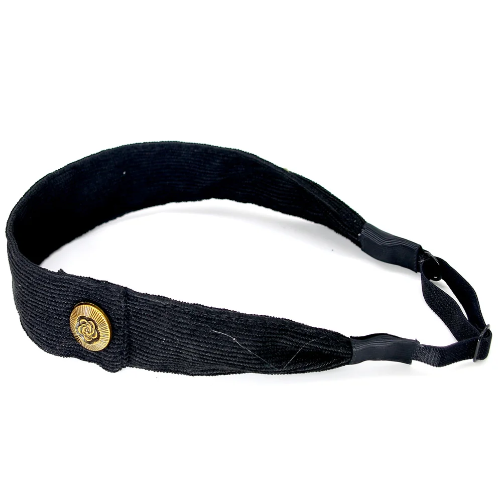 A5  Fashion Cordury Gold button Flat Band Large Hair headband Baby Mini clip Kids School Hair Accessories hairband