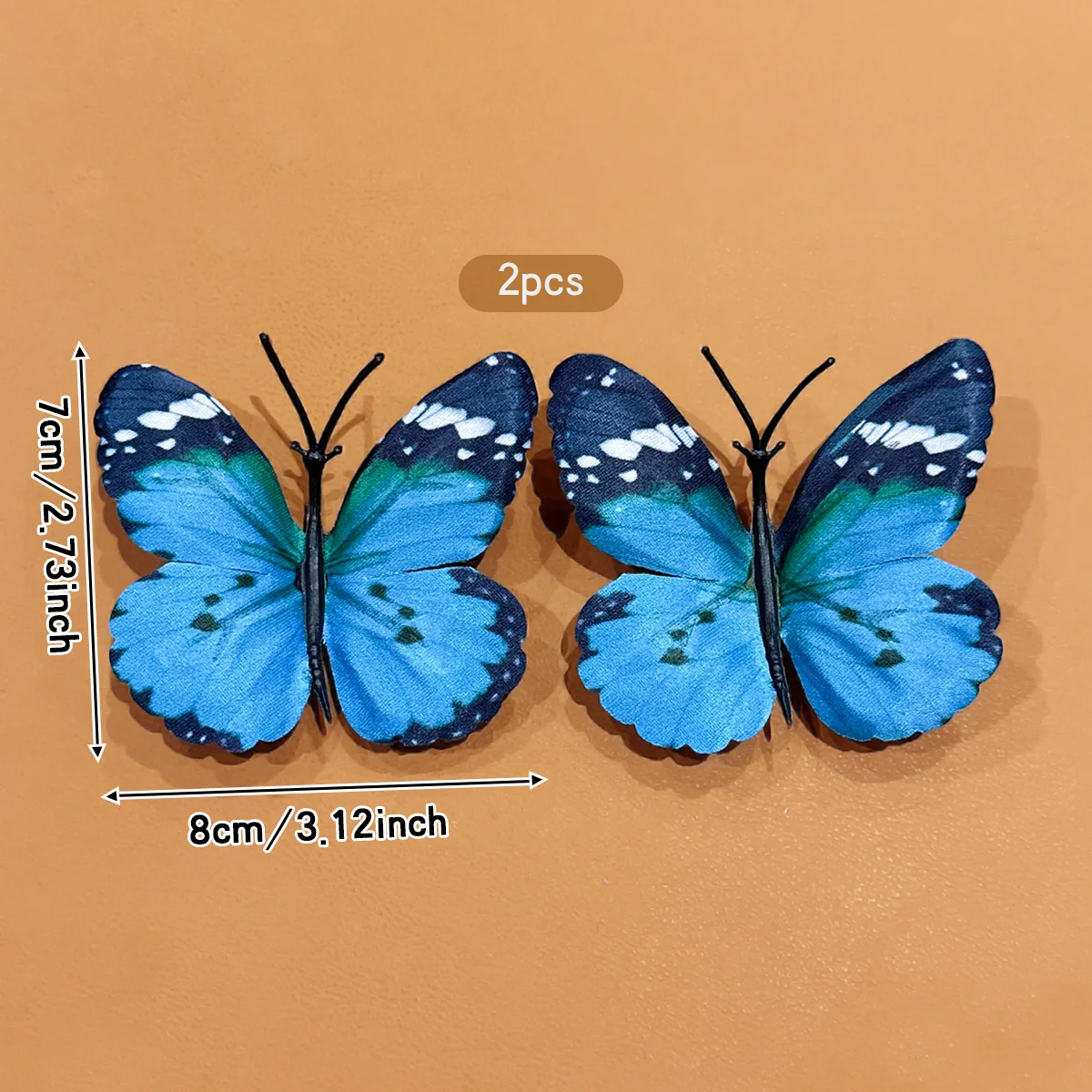 2 water blue fairy butterfly hair clips suitable for daily hair accessories