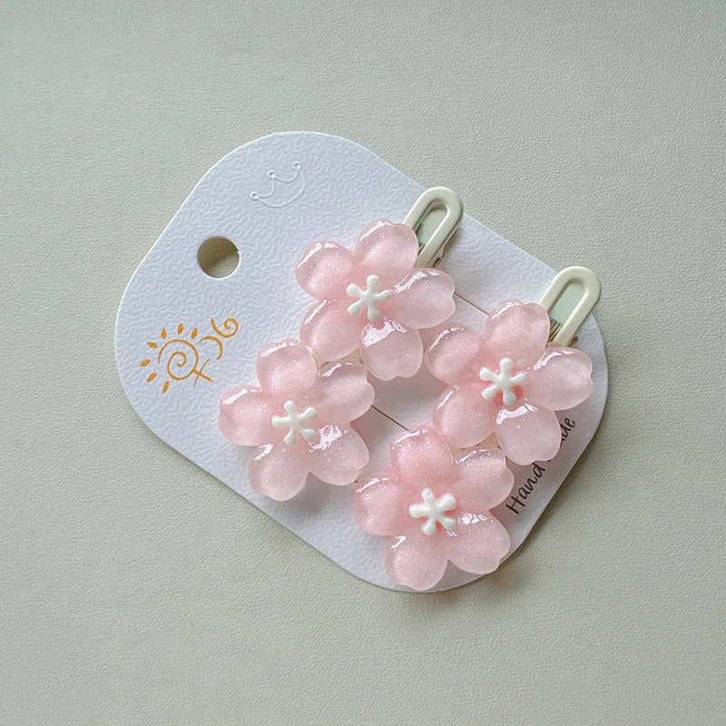 Anime Card Captor Sakura Cute Pink Creamy Flower Bb Hairpin Side Hair Clip Girl Headwear Sweet Hairpins Ornament Gift