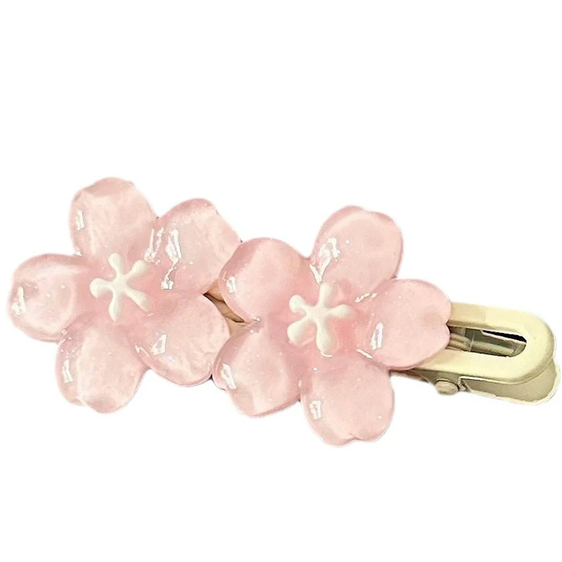 Anime Card Captor Sakura Cute Pink Creamy Flower Bb Hairpin Side Hair Clip Girl Headwear Sweet Hairpins Ornament Gift