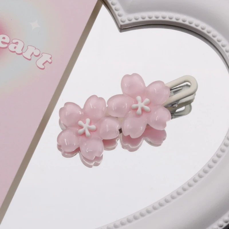 Anime Card Captor Sakura Cute Pink Creamy Flower Bb Hairpin Side Hair Clip Girl Headwear Sweet Hairpins Ornament Gift
