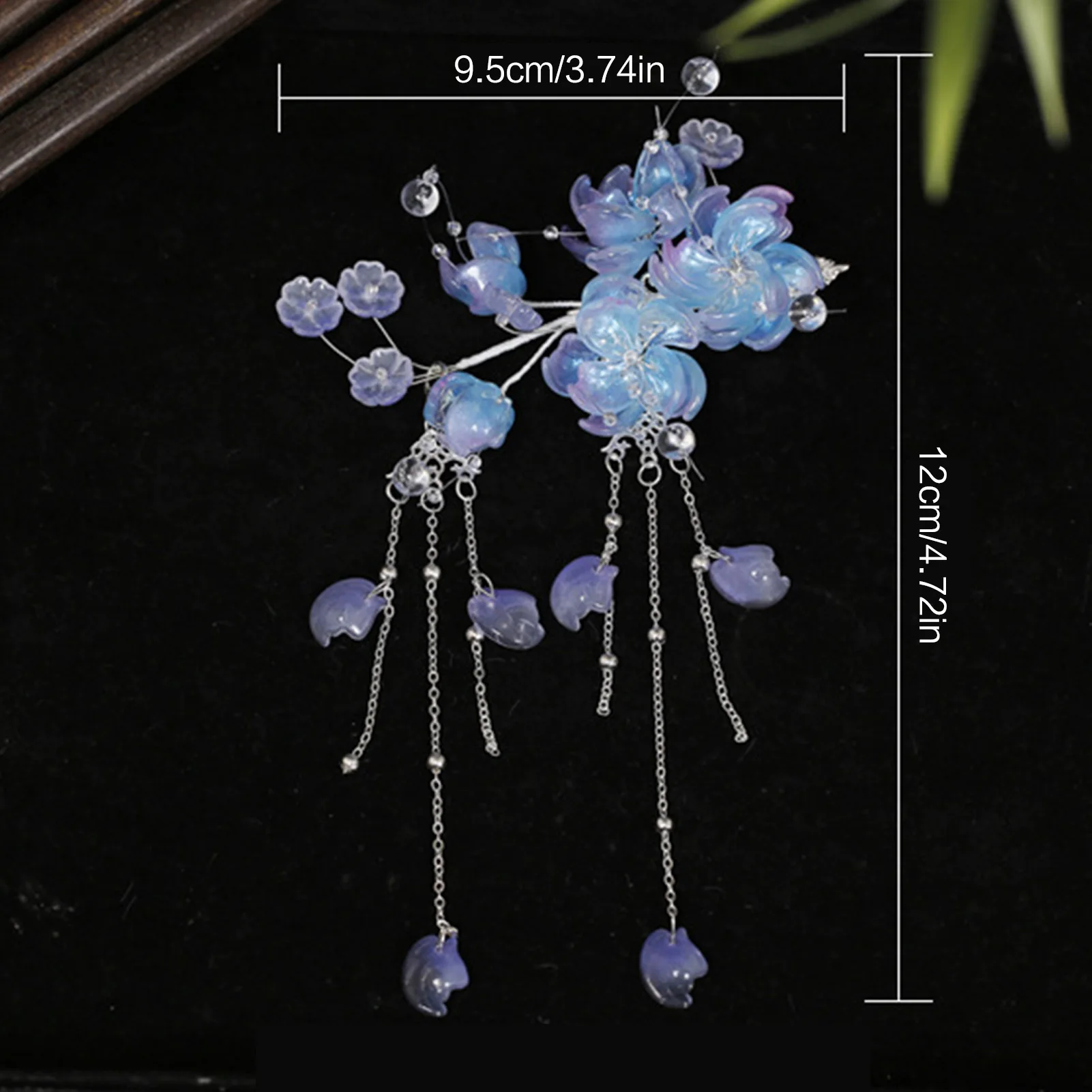 2pcs Vintage Flower Hairpin Chinese Style Hair Clip Tiaras Pearls Pendant Hairpin Fairy Floral Headpieces Women Hair Accessories