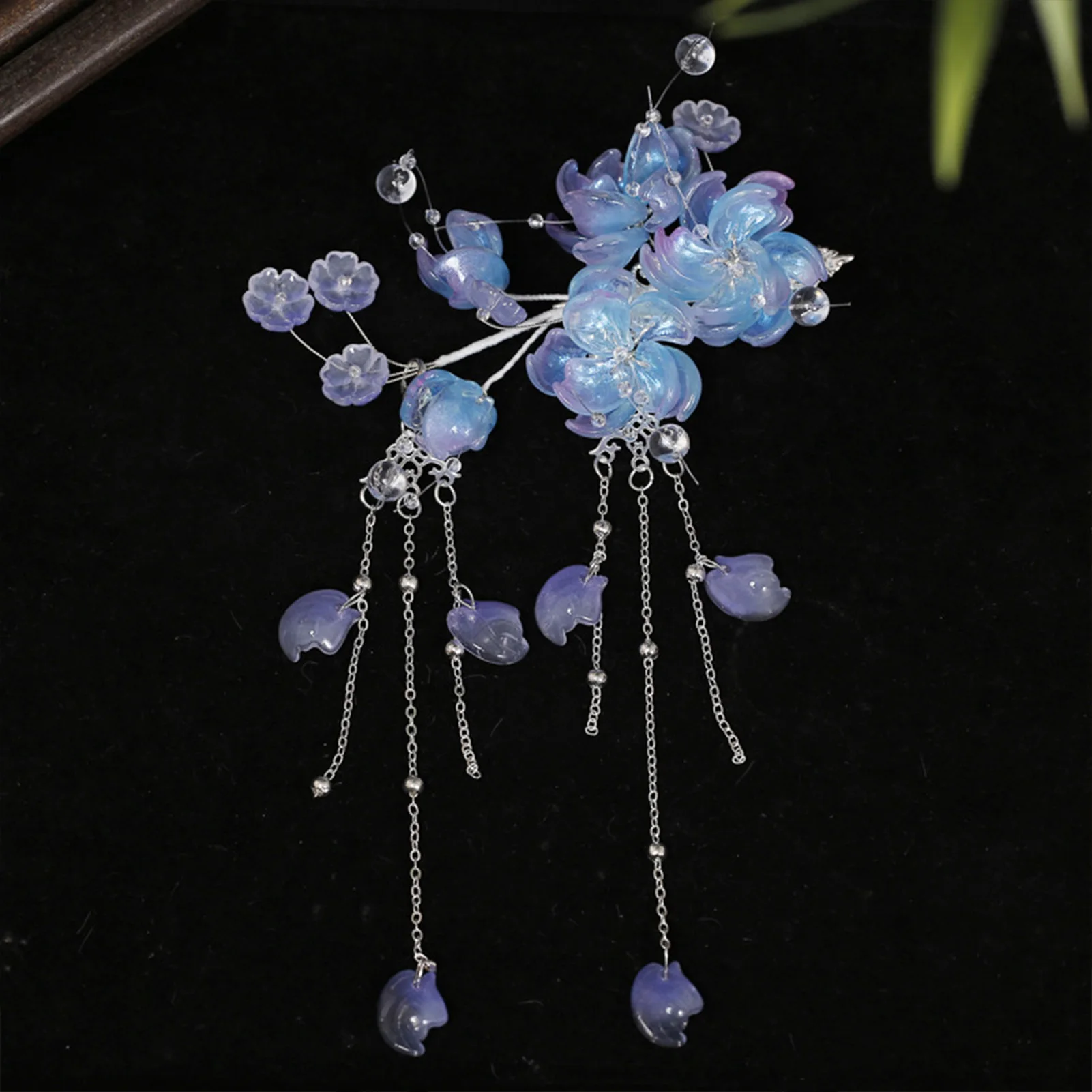 2pcs Vintage Flower Hairpin Chinese Style Hair Clip Tiaras Pearls Pendant Hairpin Fairy Floral Headpieces Women Hair Accessories