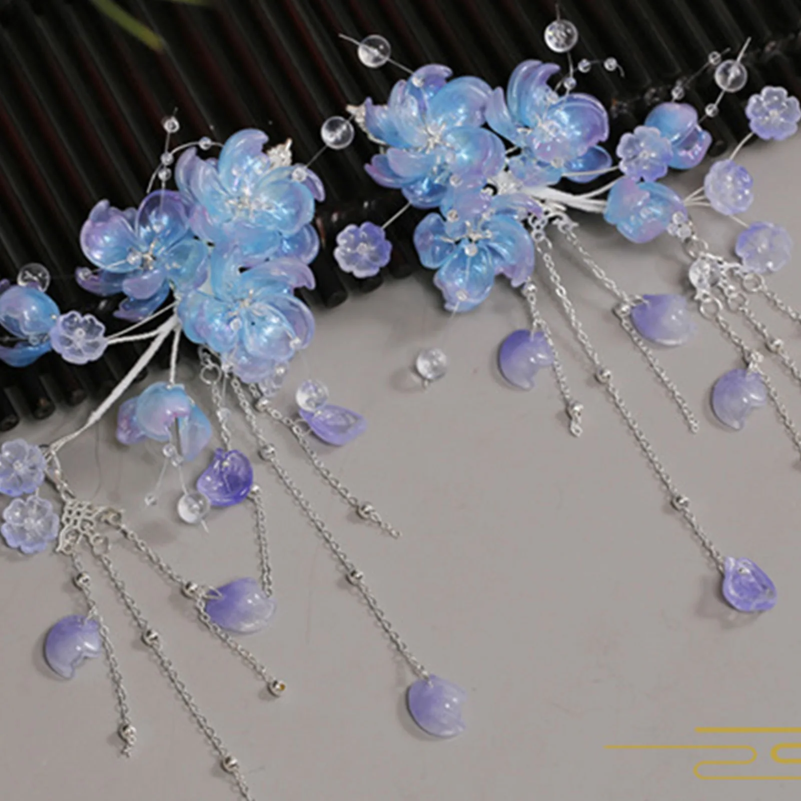 2pcs Vintage Flower Hairpin Chinese Style Hair Clip Tiaras Pearls Pendant Hairpin Fairy Floral Headpieces Women Hair Accessories
