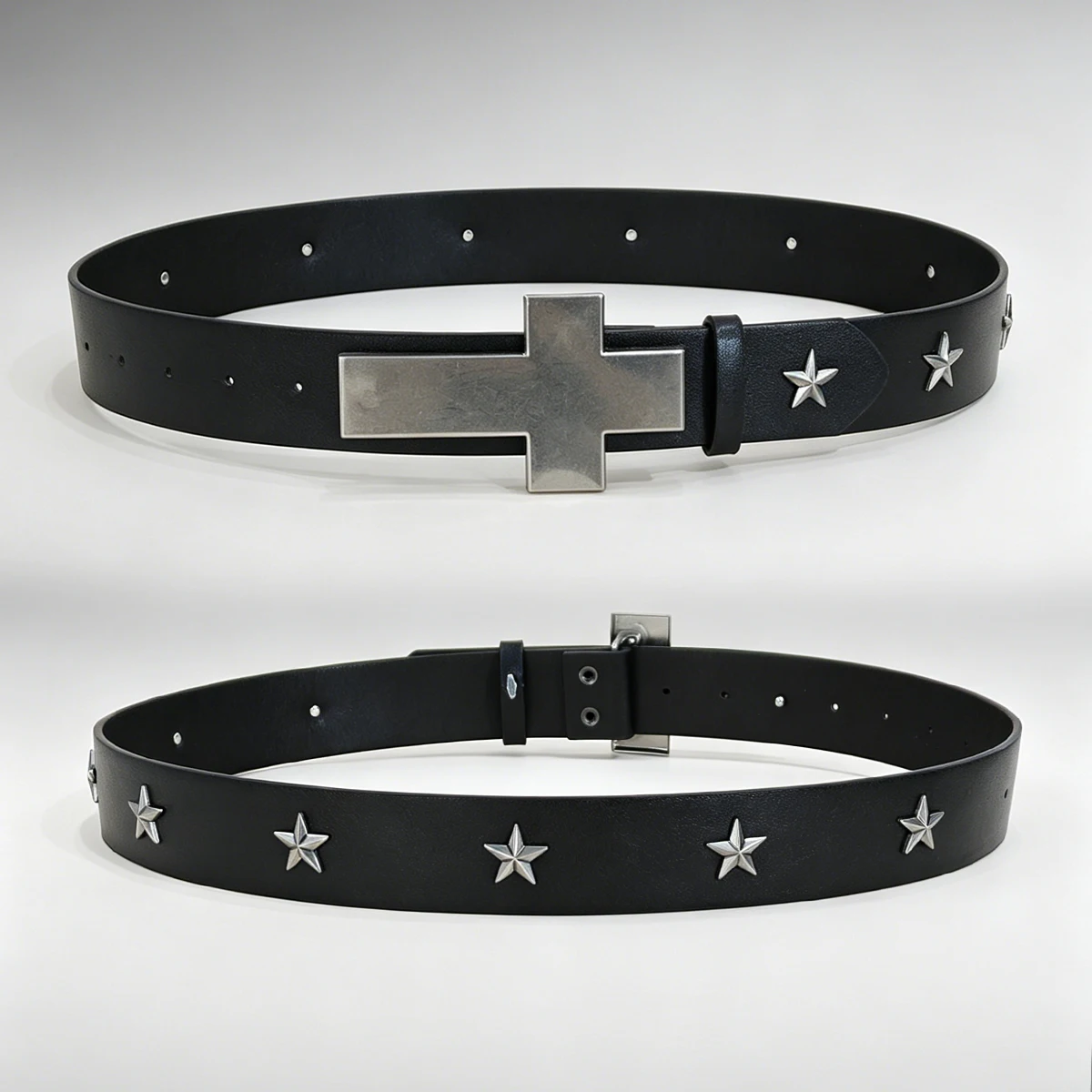 Subculture Harajuku Style Punk Studded Cross Belt Burst Pattern Hip Hop Street Style Men's Belt Rock Party Music Festival Belt