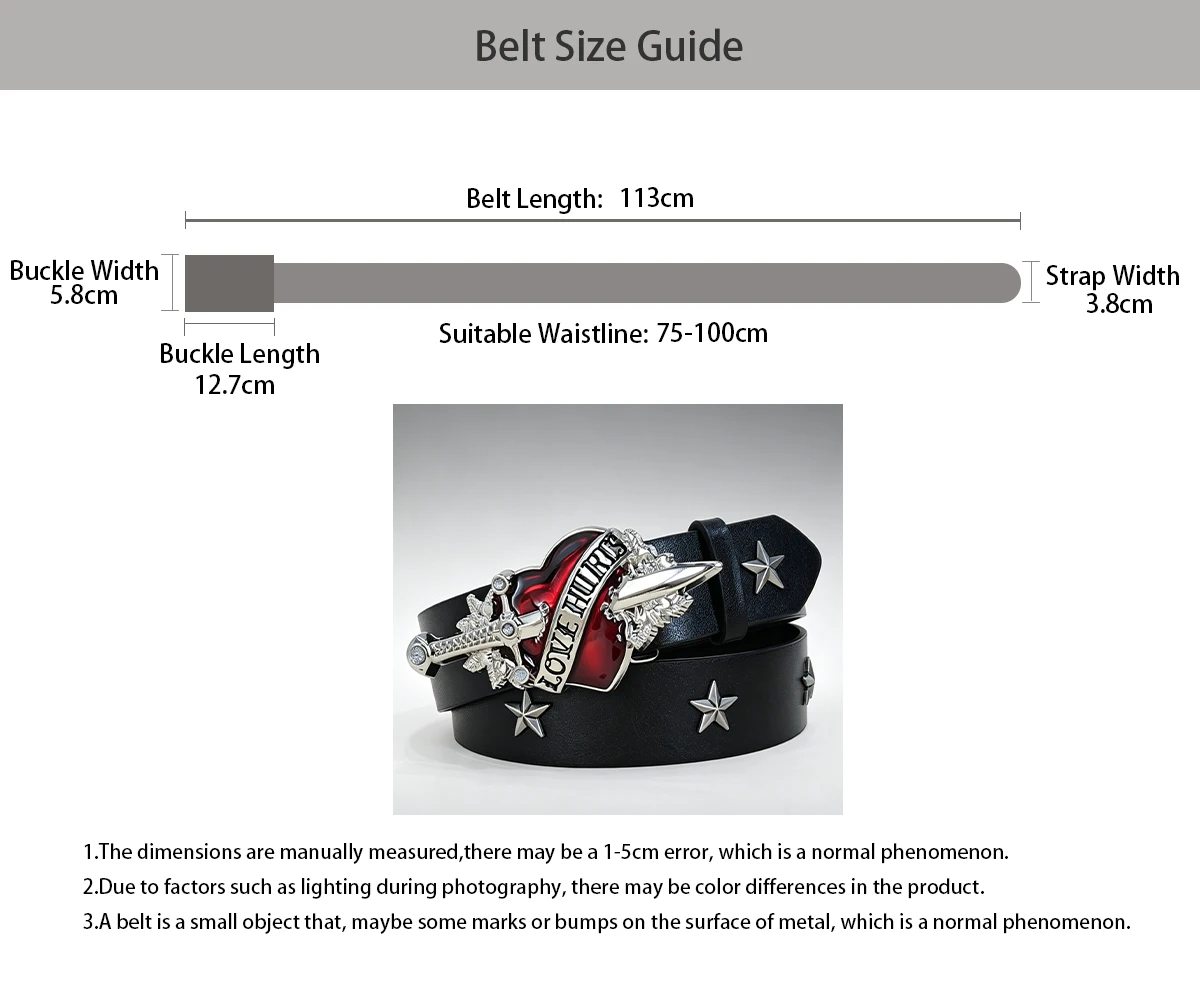 Subculture Harajuku Style Punk Studded Cross Belt Burst Pattern Hip Hop Street Style Men's Belt Rock Party Music Festival Belt