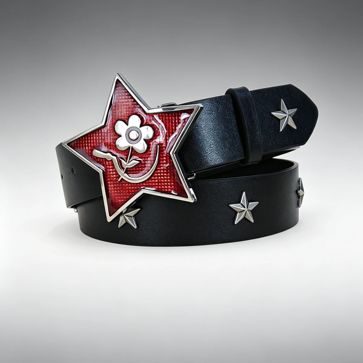 Subculture Harajuku Style Punk Studded Cross Belt Burst Pattern Hip Hop Street Style Men's Belt Rock Party Music Festival Belt