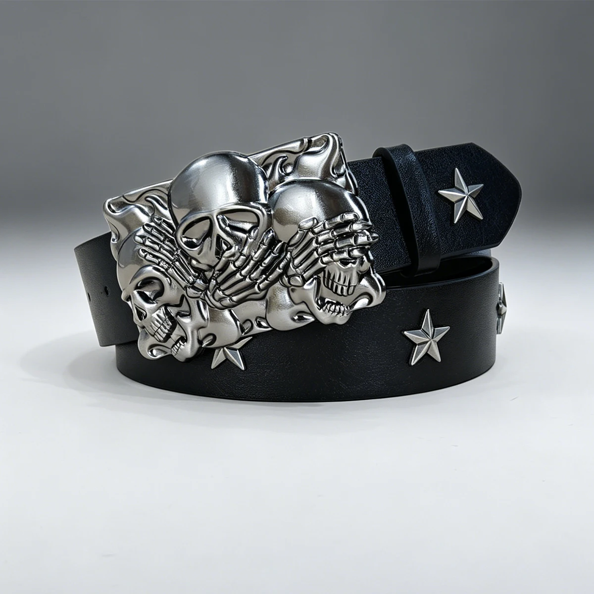 Subculture Harajuku Style Punk Studded Cross Belt Burst Pattern Hip Hop Street Style Men's Belt Rock Party Music Festival Belt