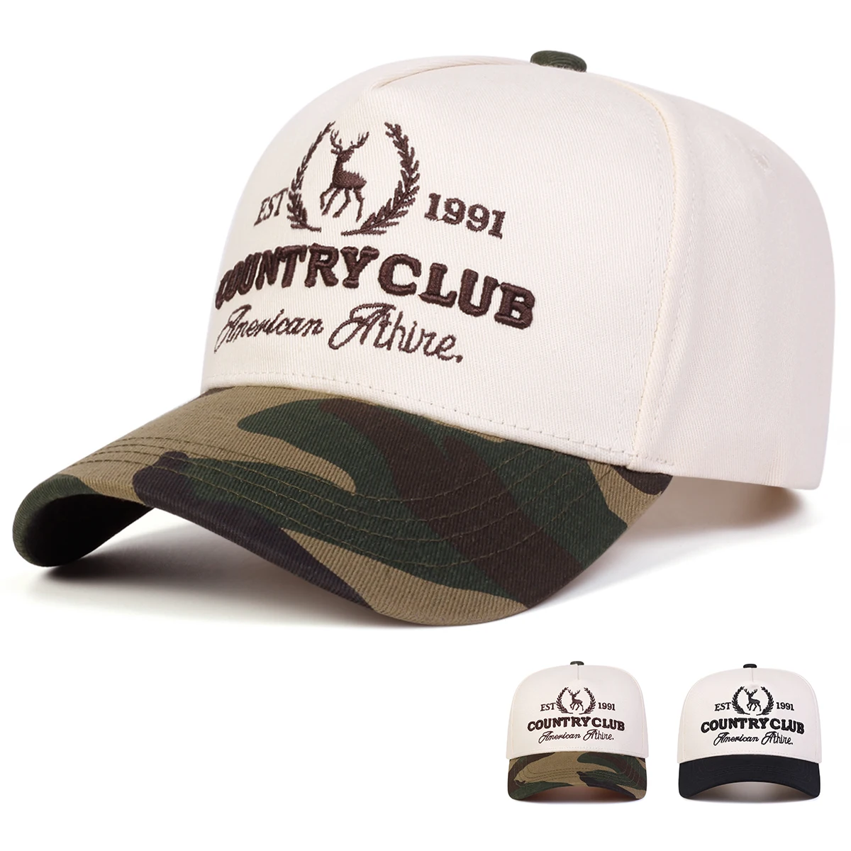 Unisex COUNTRY CLUB Letter Embroidery Baseball Caps Spring Autumn Outdoor Adjustable Casual Hats Sunscreen Hat Sports Cap