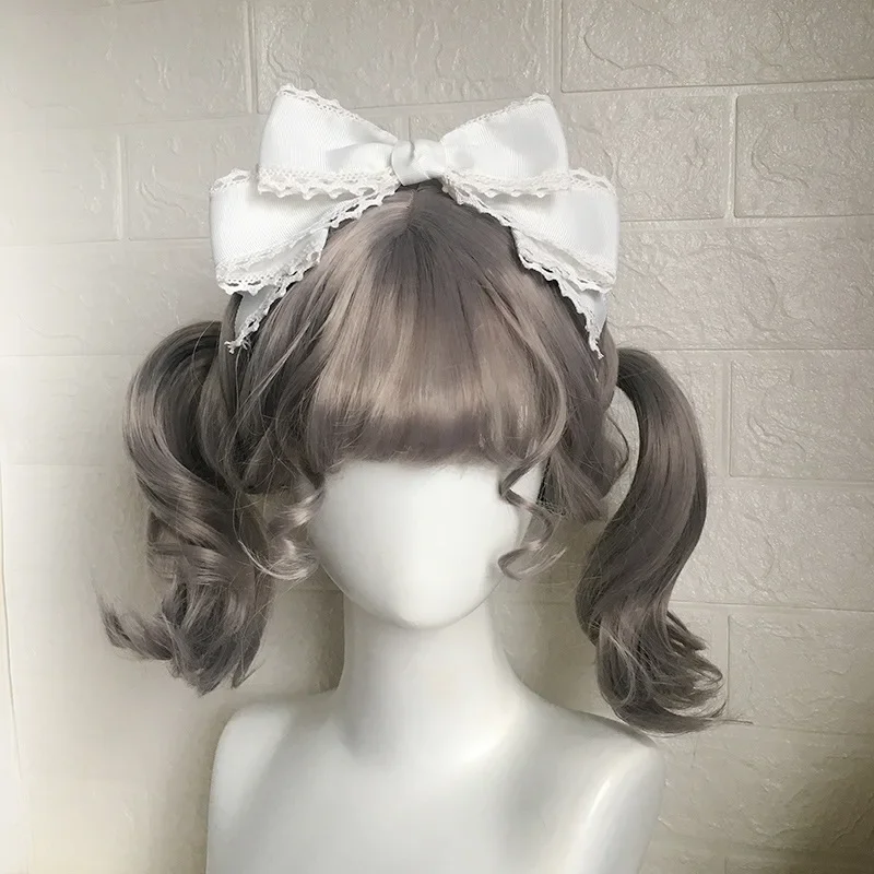 Women's Cute Hair Clips Blue Lolita Accessories Lolita Big Bow Headwear Black Hair Accessory Lolita Hair Clip Girls Cute Items