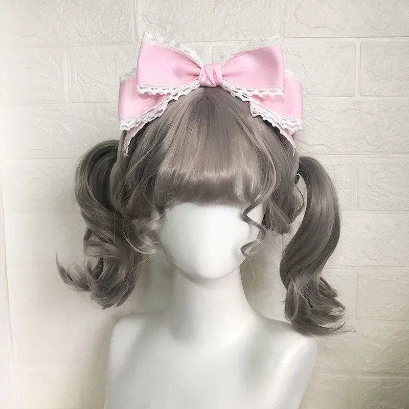 Women's Cute Hair Clips Blue Lolita Accessories Lolita Big Bow Headwear Black Hair Accessory Lolita Hair Clip Girls Cute Items
