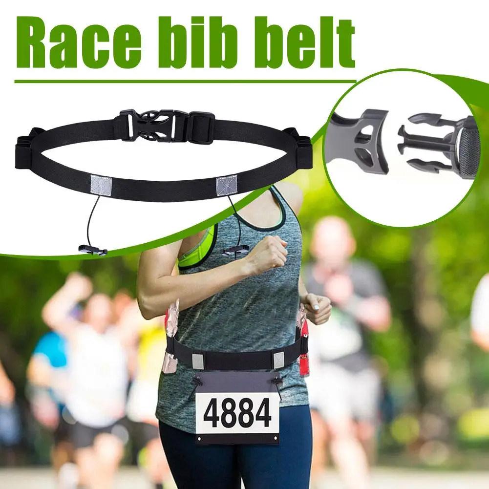 Ironman Triathlon Marathon Running Belt Adjustable Elastic Belt for Outdoor Sports Cycling Lightweight Number Plate Holder Belt