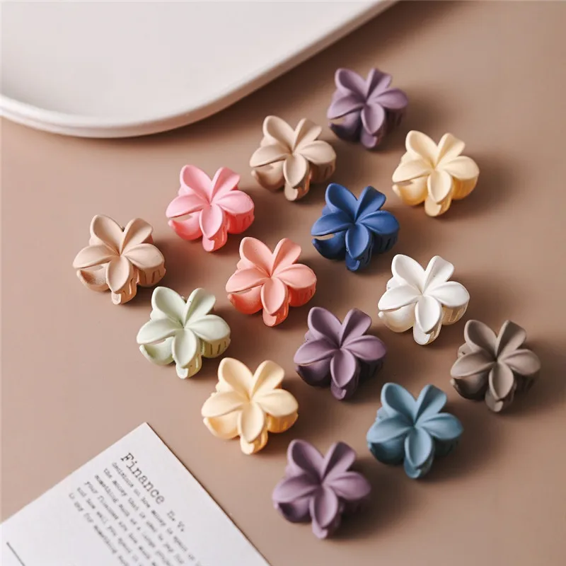 10/20pcs Small Hair Claw Clips Sweet Color Mixed Flower Frosted Clips Hairpin Barrette For Women Girl Kids Hair Accessories