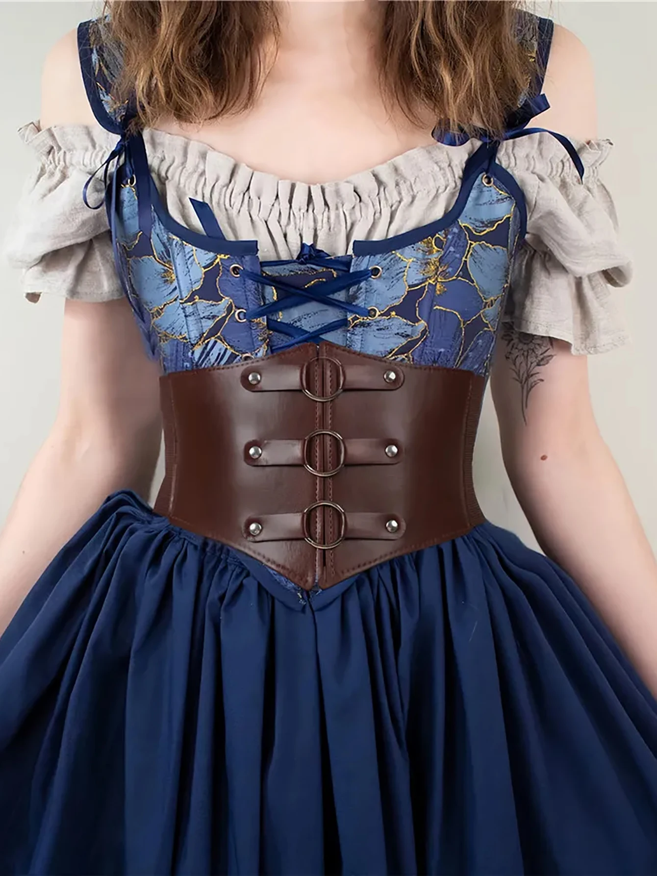 Women Corset Belt Bandage Super Wide Pu Leather Girdle Slimming Body Elastic High Waist Belts Versatile for Daily Bustier Corset