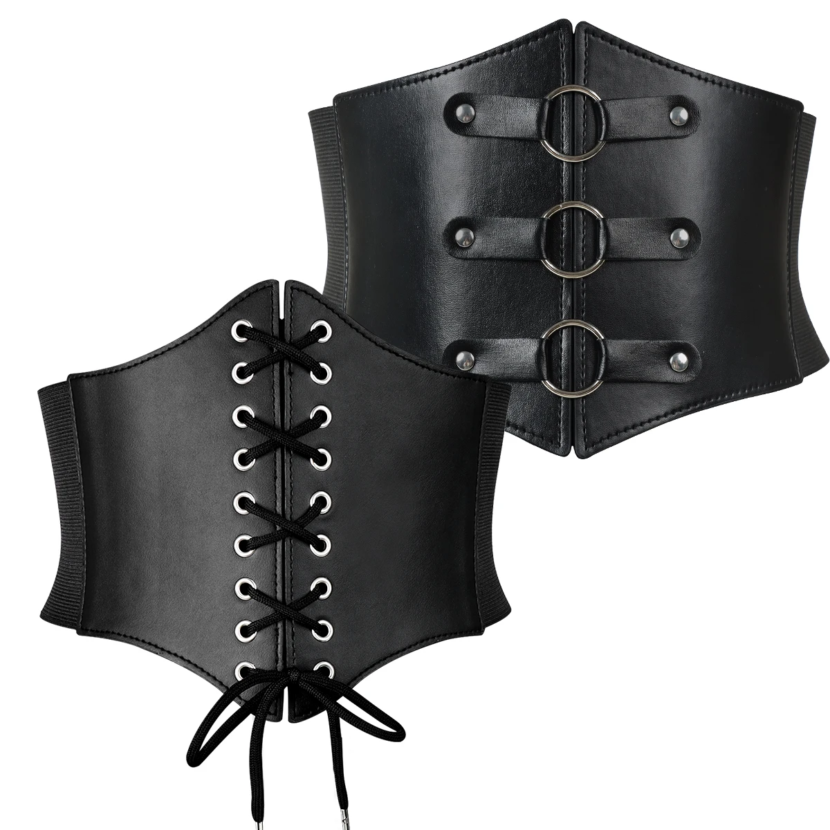Women Corset Belt Bandage Super Wide Pu Leather Girdle Slimming Body Elastic High Waist Belts Versatile for Daily Bustier Corset
