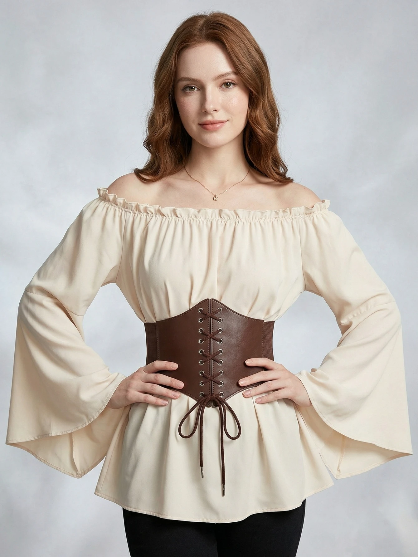 Women Corset Belt Bandage Super Wide Pu Leather Girdle Slimming Body Elastic High Waist Belts Versatile for Daily Bustier Corset