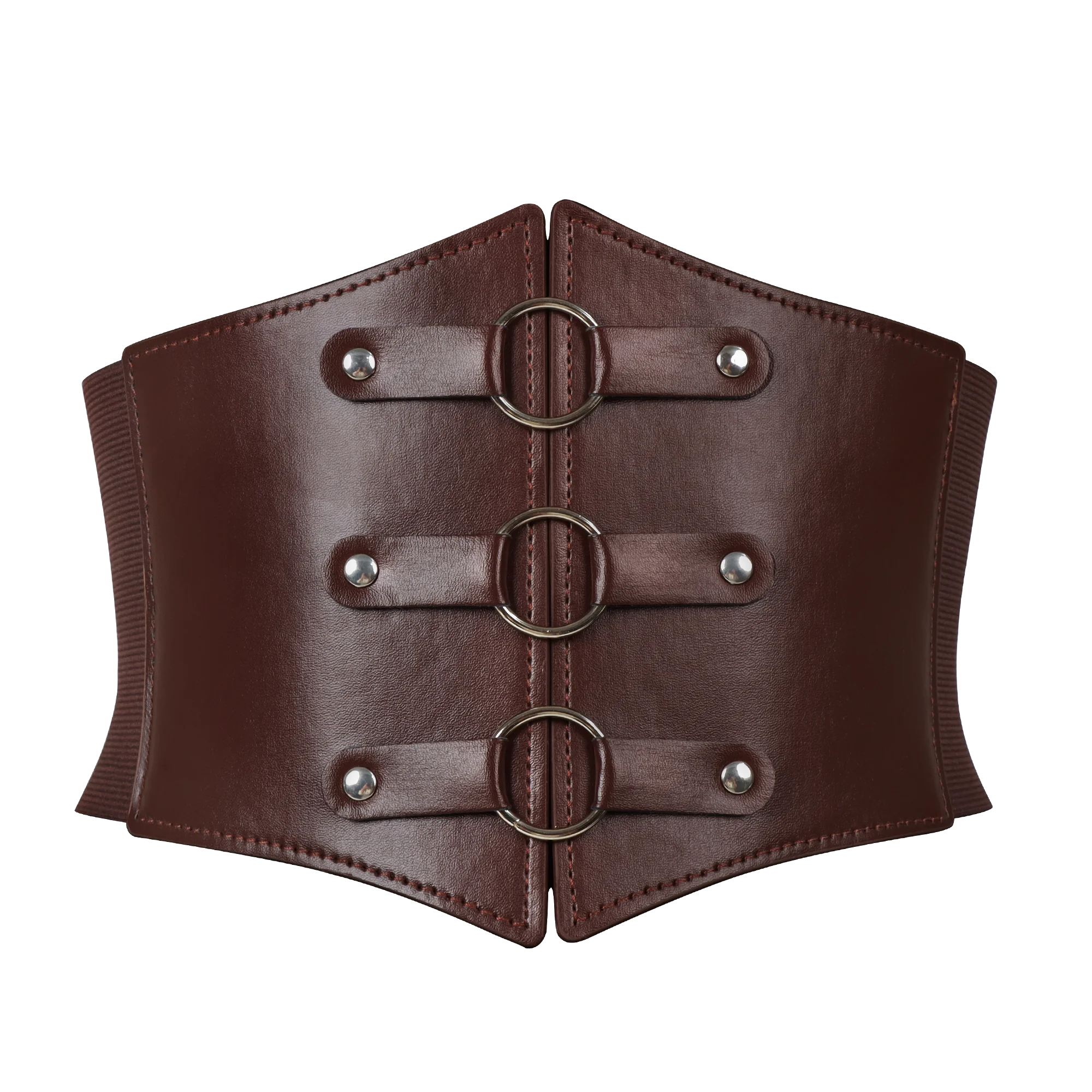 Women Corset Belt Bandage Super Wide Pu Leather Girdle Slimming Body Elastic High Waist Belts Versatile for Daily Bustier Corset