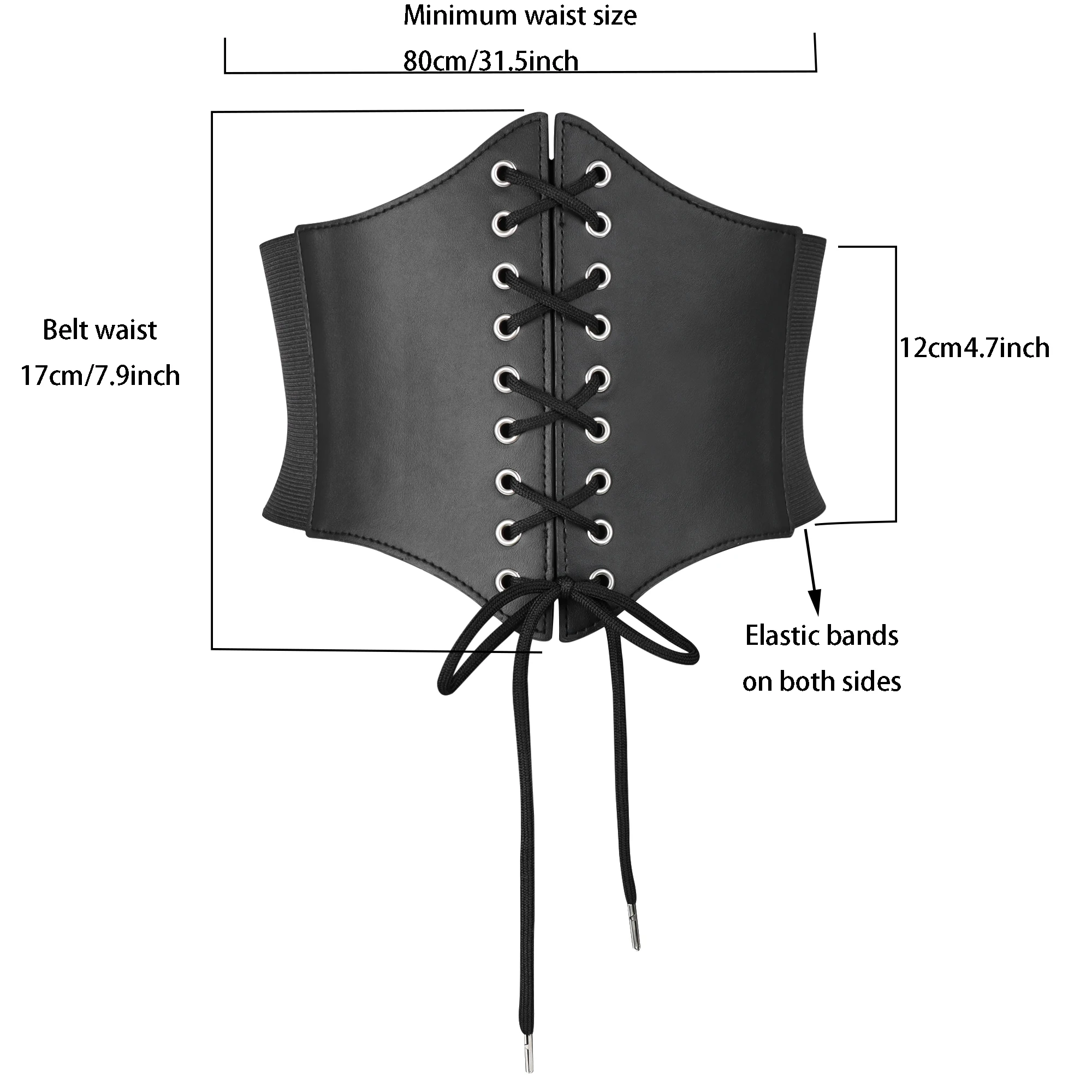 Women Corset Belt Bandage Super Wide Pu Leather Girdle Slimming Body Elastic High Waist Belts Versatile for Daily Bustier Corset