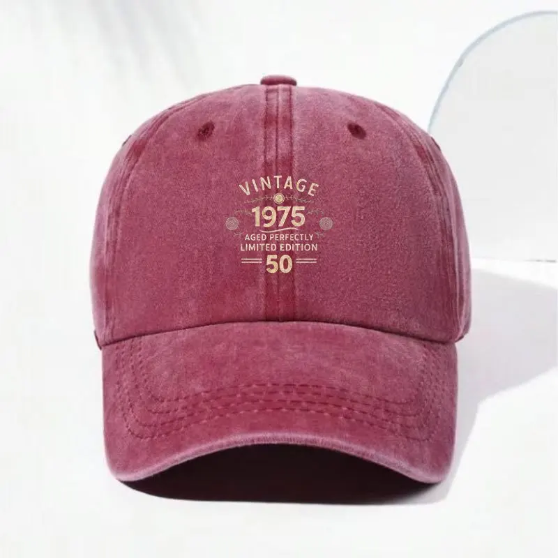 Men's Simple Retro Baseball Caps Wash for Outdoor Sports and Street Style Solid Color and Distressed Look for Men's Workout