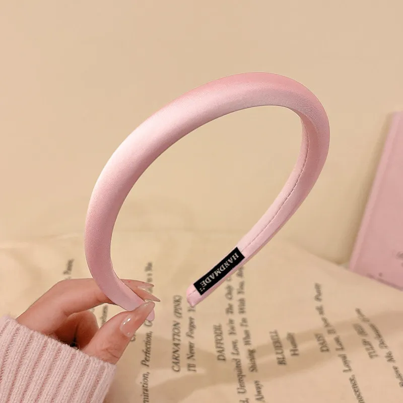 Sweet Pink Plaid Hairband Women's Fashionable Stylish High Top Knot Hair Clip Elegant Sensation Floral Print Hair Accessories