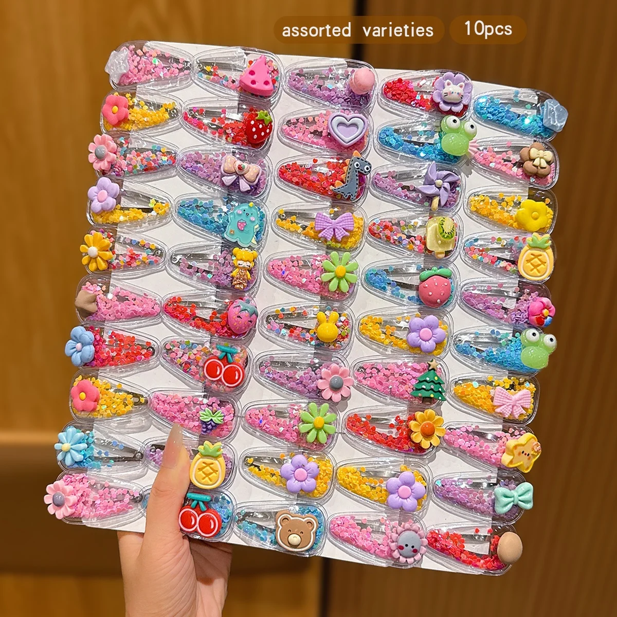 4/8 Pieces of Adorable Children’s Glitter Side Clips. Suitable for Braided Hairstyles and Design-Inspired Hairpin Sets.