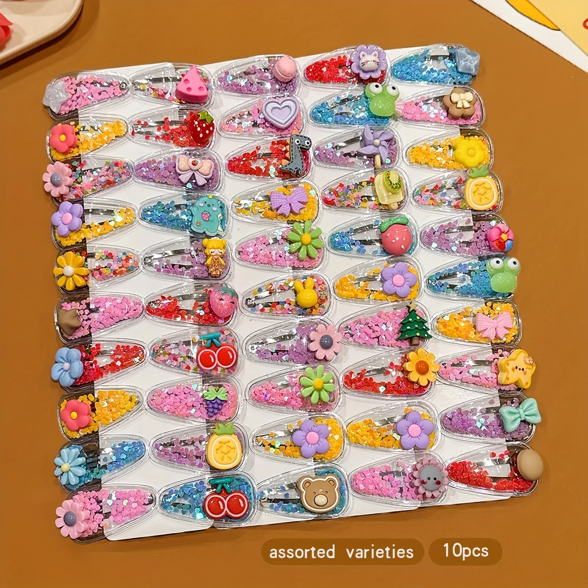 4/8 Pieces of Adorable Children’s Glitter Side Clips. Suitable for Braided Hairstyles and Design-Inspired Hairpin Sets.