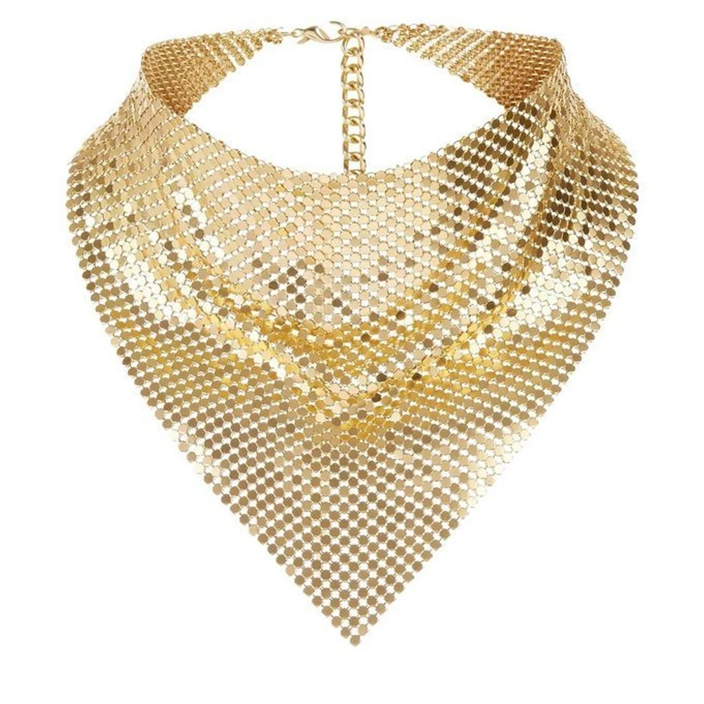 Sequined Scarves for Night Club Party Bandanas Punk Neck Scarf Stage Performances Necklace Shimmering Headscarf Neckwear