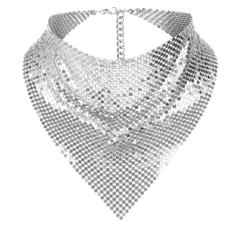 Sequined Scarves for Night Club Party Bandanas Punk Neck Scarf Stage Performances Necklace Shimmering Headscarf Neckwear
