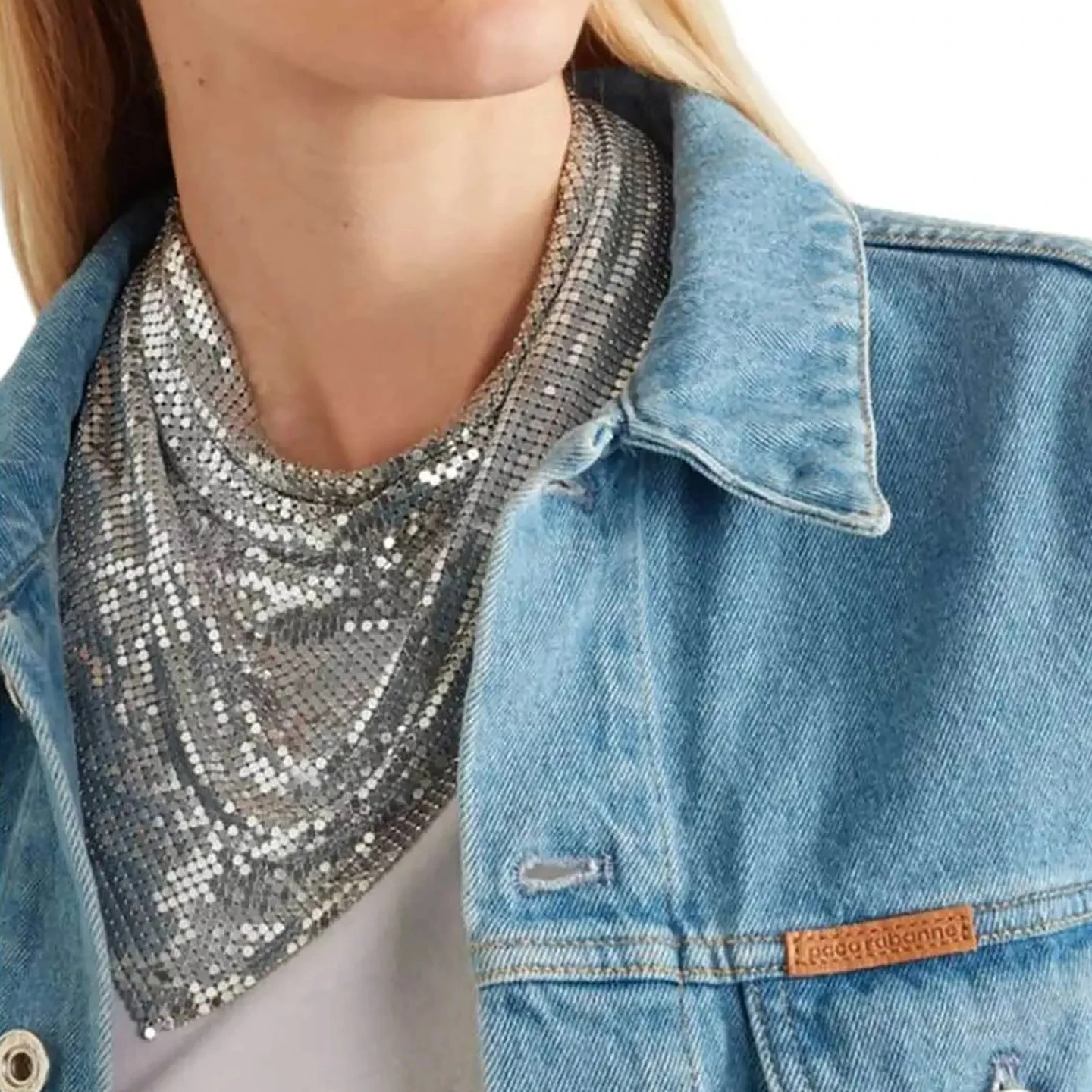 Sequined Scarves for Night Club Party Bandanas Punk Neck Scarf Stage Performances Necklace Shimmering Headscarf Neckwear