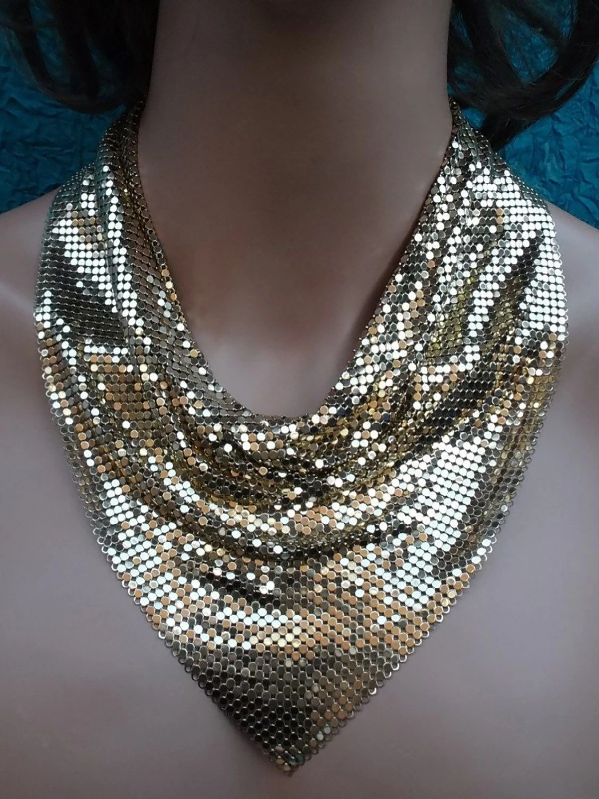 Sequined Scarves for Night Club Party Bandanas Punk Neck Scarf Stage Performances Necklace Shimmering Headscarf Neckwear