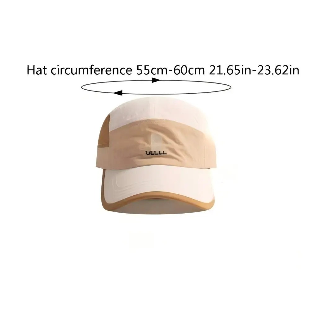 Curved Brim Quick-Dry Baseball Cap Unisex Embroidery Color Block Design Sport Hat for Running Cycling Outdoor Activities