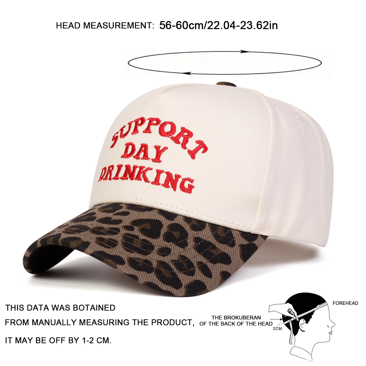 Unisex SUPPORT DAY DRINKING Embroidery Baseball Caps Spring Autumn Outdoor Adjustable Casual Hats Sunscreen Hat Sports Cap