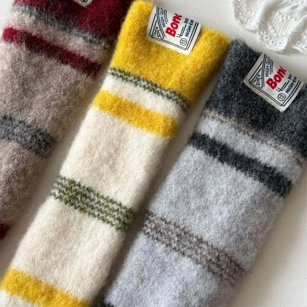 Korean Style Stripe Woolen Scarf Slim Knitted Y2K Girl Scarf Warm Neck Skinny Scarf Autumn Winter